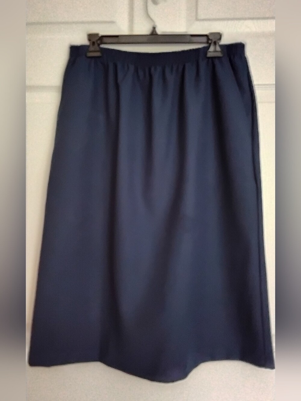Silhouette Slimmer Navy Midi A-Line Skirt